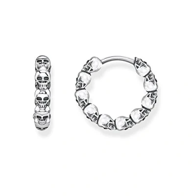 Image of Thomas Sabo Women Hoop Earrings Skulls 925 Sterling Silver CR619 637 22