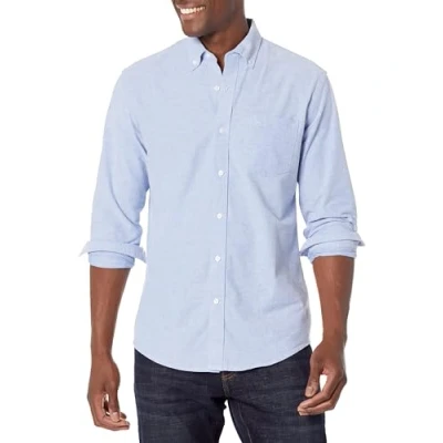 Image of Amazon Essentials Men&#039;s Regular Fit Long Sleeve Pocket Oxford Shirt, Blue, XL
