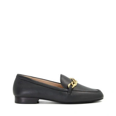 Image of Dune London Womens Ladies Gaiia Large Chain Trim Loafers Black Size UK 4