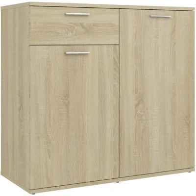Image of vidaXL Sideboard with 2 Doors and 1 Drawer in Sonoma Oak Engineered Wood Ideal for Living Room Bedroom Scandinavian Style
