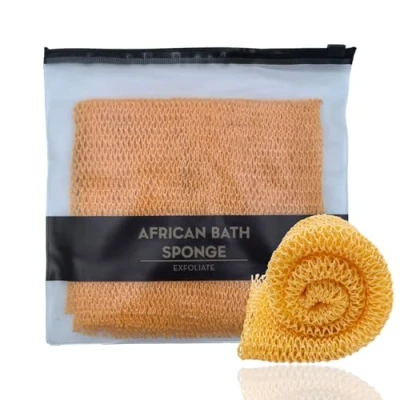Image of XIANZANDER African Net Sponge,African Exfoliating Net,African Sponge,Deep Cleaning Scrubber Back Scrubber,African Bathing Sponge for Men and Women(Orange)
