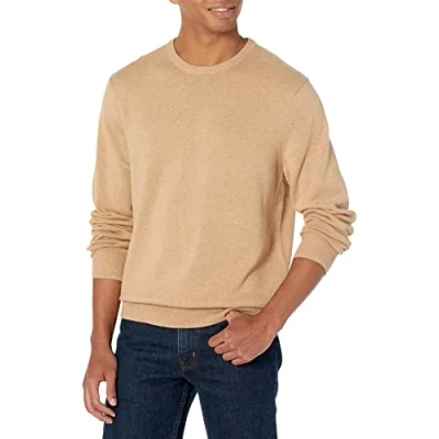 Image of Amazon Essentials Men&#039;s Crew Neck Sweater (Available in Big &amp; Tall), Camel Heather, L