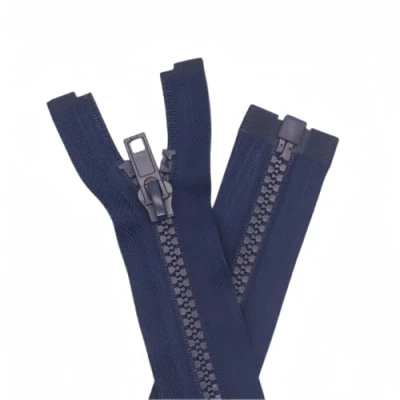 Image of YaHoGa Pack of 2 15 cm Zip Plastic 5 mm Separable for Jackets Dark Blue