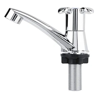 Image of Basin Faucet Single Handle Water Nozzle Cold Tap G1/2 Electroplate for Bathroom Kitchen Rest Room Bathtub(Blossom G1/2)