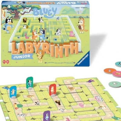 Image of Ravensburger Bluey Toys and Gifts Junior Labyrinth The Moving Maze Board Game for Kids Age 4 Years Up
