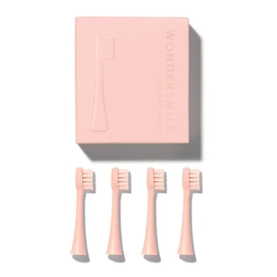 Image of Wondersmile Replacement Brushes Sonic Toothbrush (Soft, Ultimate Black, Pack of 4) Brush Heads for