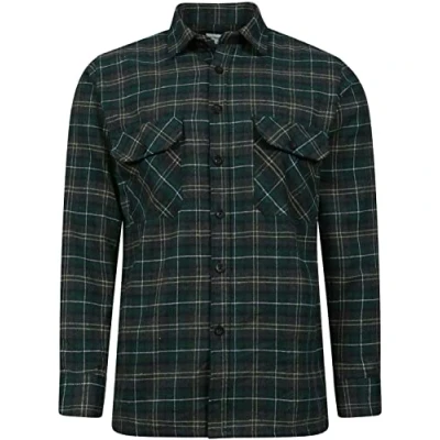 Image of BRAND KRUZE Mens Check Shirts Long Sleeve Lumberjack Flannel Work Casual Button Shirt S 5XL (as8, Alpha, 3X_l, Regular, Standard, Green, 3XL)