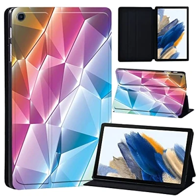 Image of Printed Case for Samsung Galaxy Tab A8 10.5 Inch 2022 (SM X200/X205/X207), Slim Lightweight Protective Hard Cover Trifold Stand with Auto Sleep/Wake (3D art glass)