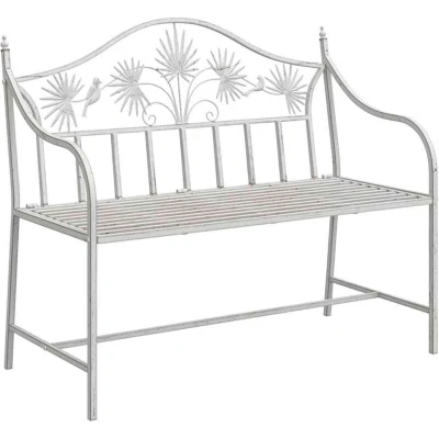 Image of vidaXL Bench White Metal 104 x 52.5 89 cm Built to Last