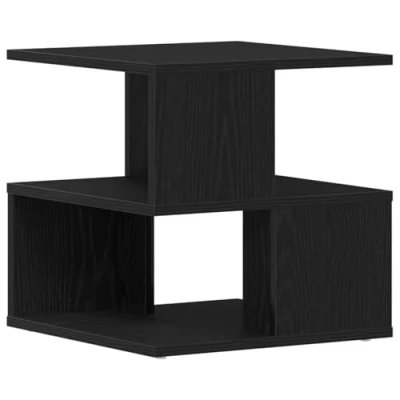 Image of vidaXL Side Table Black Oak Solid wood 40x40x40 cm Storage