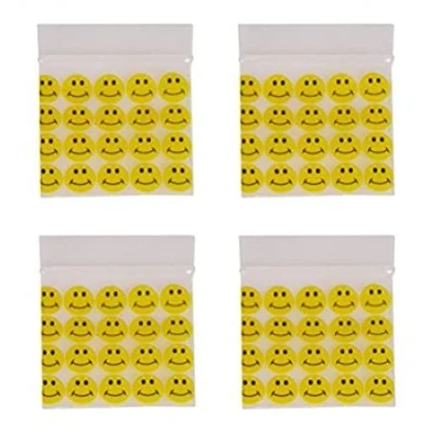 Image of 1000X 40 x 40mm HEAVY DUTY SMALL TINY POLY PLASTIC SEALY GRIP ZIP LOCK ZIPPER SEAL GUMMY BAGS BAGGIES BAGGYS … (SMILEY FACE)
