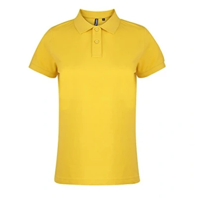 Image of Asquith &amp; Fox Womens/Ladies Plain Short Sleeve Polo Shirt (Sunflower) Yellow Size Medium