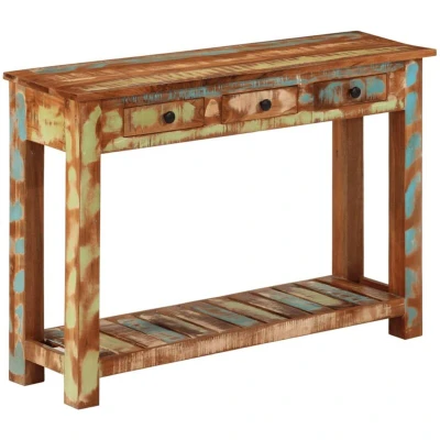 Image of vidaXL Console Table 110x30x76 cm Solid Wood Reclaimed