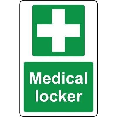 Image of Medical Locker Safety Sign Self Adhesive Sticker (100mm x 150mm)