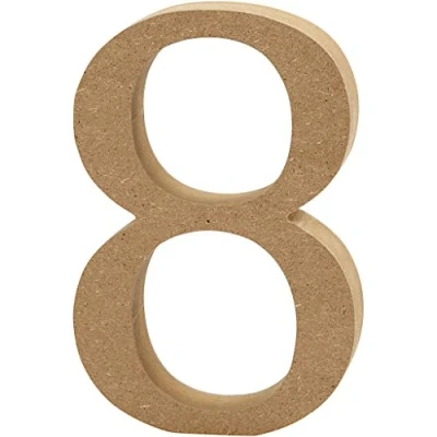 Image of Create Crafts 56346 Creativ&quot;8&quot; MDF Number, Brown, 13 x 2 cm