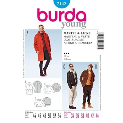 Image of Burda B7142 Coat and Jacket Sewing Pattern 19 x 13 cm