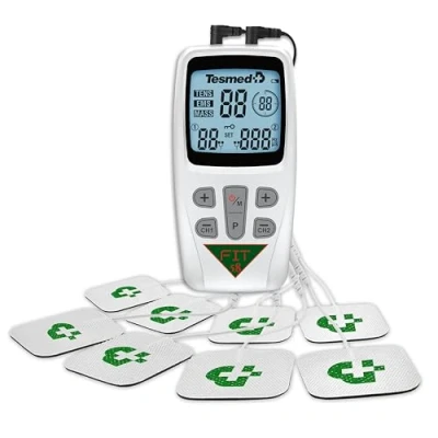 Image of TESMED Fit Muscle Electrostimulator for EMS, TENS, Massage (3 in 1), 22 programs of which 6 are customizable, perfect relieving Pain and stimulating the Abdominals, Buttocks, Pectorals