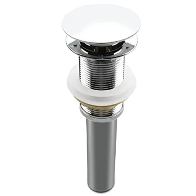 Image of Pop Up Sink Drain without Overflow, Bathroom Faucet Vessel Vanity Stopper, Polished Chrome