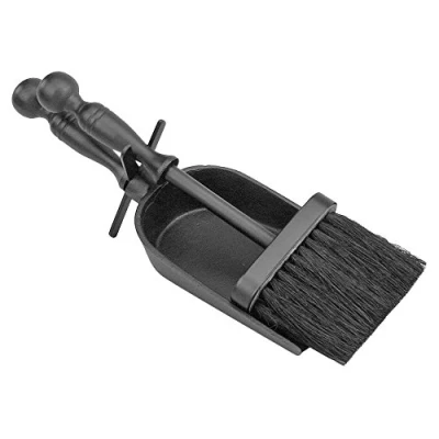 Image of Traditional Black Fireside Brush and Shovel Set/Hearth Tidy Set Length 30cm (11.8&quot;)