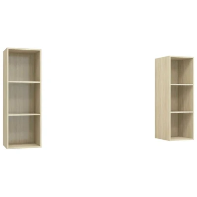 Image of vidaXL Wall mounted TV Cabinets 2 pcs Sonoma Oak Engineered Wood