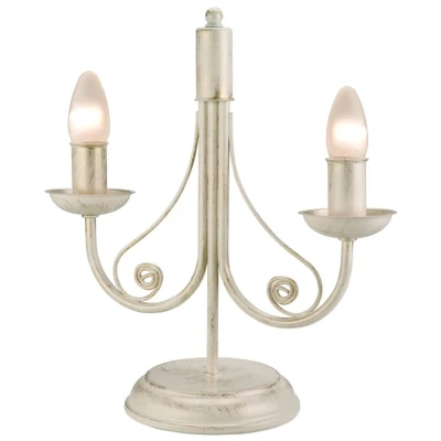 Image of Donato Table Lamp With Fabric Shades, White, 2x E14