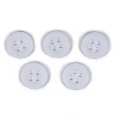 Image of Colour 4 Hole Round Shirt Buttons 10mm Wide Pack of 5 (White)
