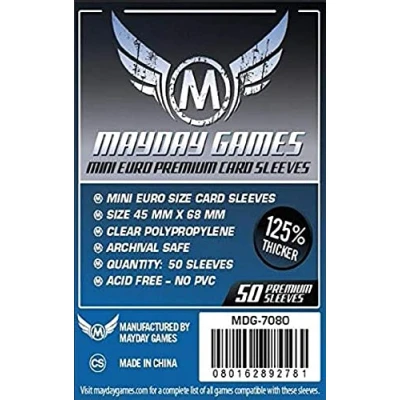 Image of Mayday Games 45 x 68 mm SLEEVES Mini Euro Premium Card Game (Pack of 50)
