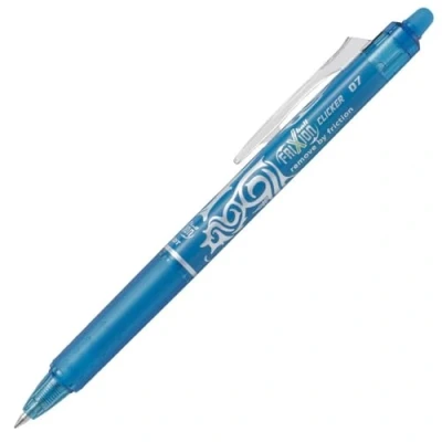 Image of Pilot Frixion Clicker Retractable Erasable Rollerball 0.7 mm Tip Light Blue, Box of 12