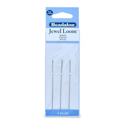 Image of Beadalon Artistic Wire 701S 500 6 Piece Jewel Loom Needles Set, 3.125 Inch,Silver