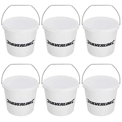 Image of 2.5 Litre Plastic Paint Kettles Painting Mixing Pots without Lids Decorating 6pk