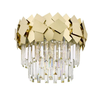 Image of Celine Crystal Laser Cut 5 Light Semi Flush Gold