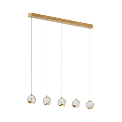 Image of Ceiling Light &#039;Hayley&#039; (Modern) in Clear Made of Glass for e.g. Living Room &amp; Dining (5 Sources,) from Lucande Pendant Lighting, lamp, Hanging