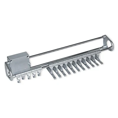 Image of Emuca Tie and belt pull out holder hanger rail organizer rack for wardrobe