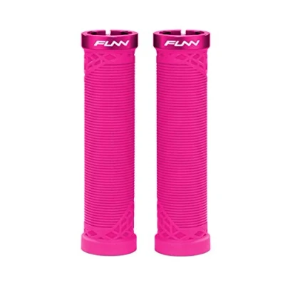 Image of Funn Hilt Mountain Bike Handlebar Grips with Single Lock On Clamp, Lightweight And Ergonomic Bicycle 22 mm Inner Diameter, Unique Patterned For MTB/BMX (Pink)