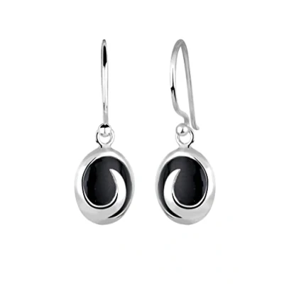 Image of Elli Earrings Onyx Waves Gemstone 925 Sterling Silver
