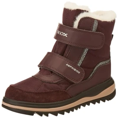 Image of Geox J Adelhide Girl B AB Ankle Boot, Dk Burgundy, 5 UK