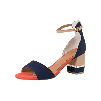 Image of MARCO TOZZI Women&#039;s 2 28303 42 Heeled Sandal, Navy Comb 2023, 5 UK