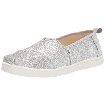 Image of TOMS Girl&#039;s Alpargata Loafer Flat, Silver, 13.5 UK Child