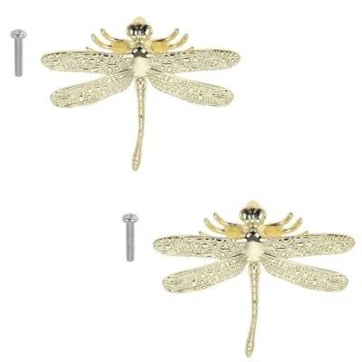 Image of Mgoodoo 2Pcs Pull Handle Knobs for Kitchen Cabinet Door Drawer Handles and Furniture Hardware Dragonfly Shape