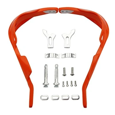 Image of GOOFIT 7/8&quot; Aluminium Alloy Handlebar Hand Brush Guards Protector Handguards Assy Replacement For Motocross Motorcycle Off road Pit Dirt Bike ATV Orange