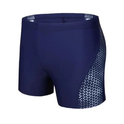 Image of AMZSPORT Swimming Trunks Men, Quick Dry Swim Shorts Beach Board Swimwear, Navyblue, L