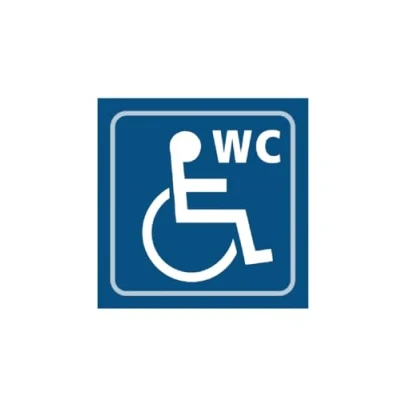 Image of WC Toilet Braille Tactile Sign Blue Self Adhesive W150mm x H150mm