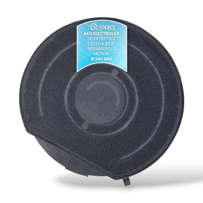 Image of DL pro Activated Carbon Filter 240 mm Diameter for AEG Electrolux 902979372/7 9029793727 E3CFE28 Whirlpool Bauknecht 480181701006 Wpro CHF289 Elica Typ28 Haze extractor hood
