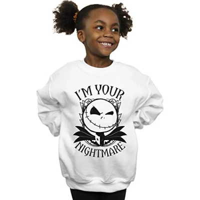 Image of Disney Girls Nightmare Before Christmas Jack The Pumpkin King Sweatshirt White 12 13 Years