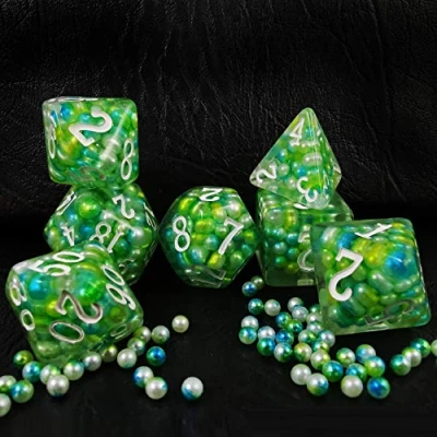 Image of Bescon Olive Pearl Polyhedral Dice Set, Poly RPG set of 7