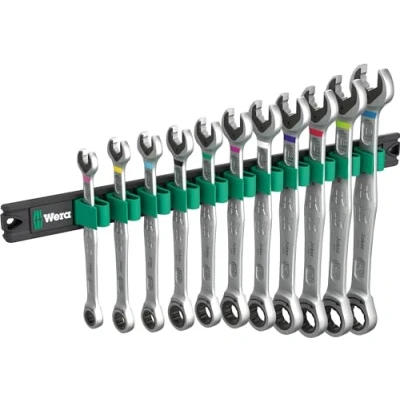 Image of Wera 9630 Magnetic Rail 6000 Joker 1, Ring Ratchet Spanner Set 05020014001