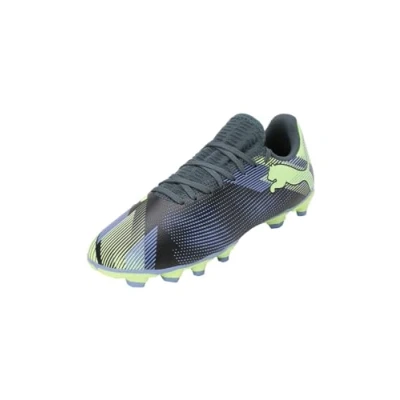 Image of Puma Future 7 PLAY FG/AG JR Unisex Moulded stud football boots for kids, Size: 12K, Gray skies/elektro purple/fizzy apple/white Textile/synthetics
