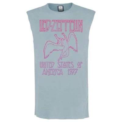 Image of Amplified Unisex Adult 77 Gradient Led Zeppelin Sleeveless Tank Top (M) (Strange Blue)
