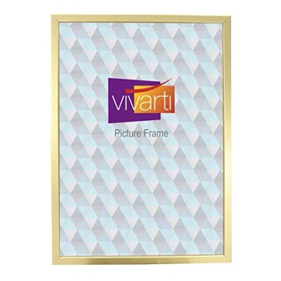 Image of Vivarti Thin Gold Picture Frame 24&quot; x 18&quot; Frames 24 18 Photo 24x18 with Clear Styrene Sheet &amp; Wall Mounted Hook inch Inches