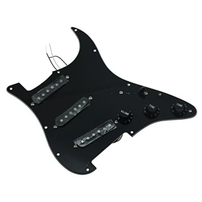 Image of KAISH Loaded Strat Pickguard Pre wired ST SSS with Alnico Pickups Black 3 Ply